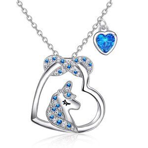 Unicorn Charm Necklace with Heart & Infinity Pendants for Christmas or Birthdays